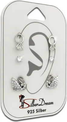 Image de SilberDream Set de 3 boucles d'oreilles Boucles d'oreilles 925 Argent Zirconia Femme SDS606WJ