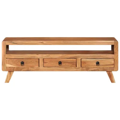 Image de vidaXL Armoire TV 110x30x40 cm en bois massif d'acacia