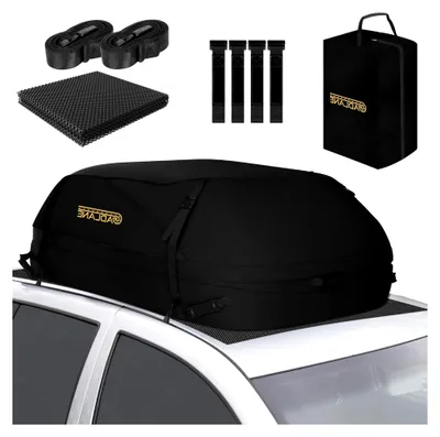Produktbild von Autodachtasche, 400 l, wasserdichte Dachboxen für Autos mit 6 stabilen Gurten, Anti-Rutsch-Matte und Aufbewahrungstasche, Schwarz