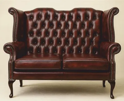 Produktbild von Casa Padrino Luxus Barock Chesterfield Leder Sofa Dunkelrot / Dunkelbraun 142,5 cm - Barock Möbel
