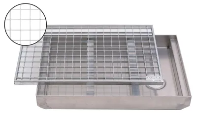 Produktbild von ACO Abtrittrost Fußabtreter + Emco ALU Bodenwanne Schuhabstreifer Abstreifer Abtreter Rost 30/30,Größe:60x40cm