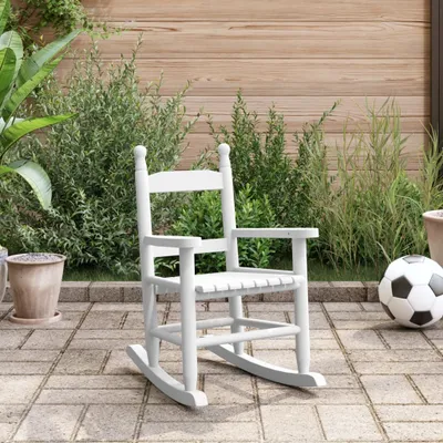 Produktbild von "Winterschlussverkauf "Schaukelstuhl Modernes Design - Schwingsessel/Fernsehsessel- für Kinder Weiß Massivholz Pappel - 36x46,5x57 cm NeuMöbel 8925426