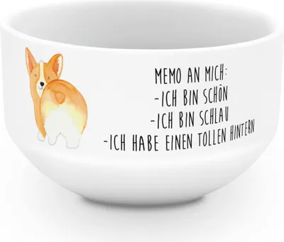 Produktbild von Mr. & Mrs. Panda salatschälchen Corgi Po - Weiß - Geschenk, Suppenschüssel, Hund, Positiv, Spruch, frühstücksbowl, Süß, schale, Obstschale, Bowlschale, Schüssel