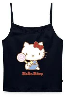 Produktbild von Spreadshirt Hello Kitty Mit Lollipop Bio Spaghetti Top Damen, XS, Navy