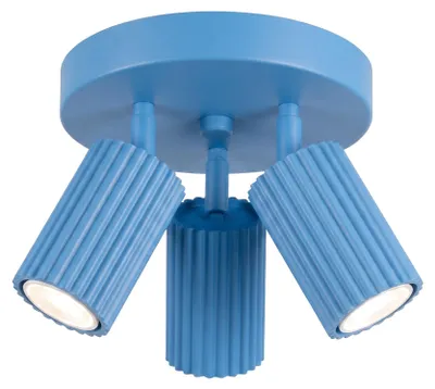 Obrázok produktu pre Stropné svietidlo KARBON 3P, modré, 3xGU10, 10 W, hliník, 18 x 19,5 x 19,5 cm, Sollux Lighting
