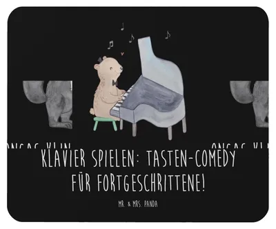 Produktbild von Mr. & Mrs. Panda Mousepad Klavier Tasten - Schwarz - Geschenk, Tasteninstrument, Konzert, Mouse Pad, Klaviermusik, Humor, Lernen, Instrument, Mauspad, computer, laptop