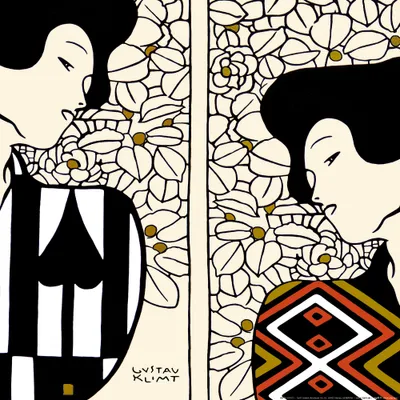 Obrázek produktu pro Gustav Klimt art print obrázek - Dvě siluety, 1912 (40 x 40 cm)