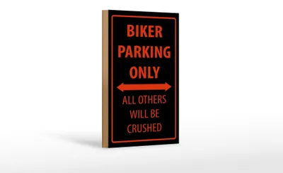 Produktbild von Holzschild Fahrrad 12x18cm Biker parking only