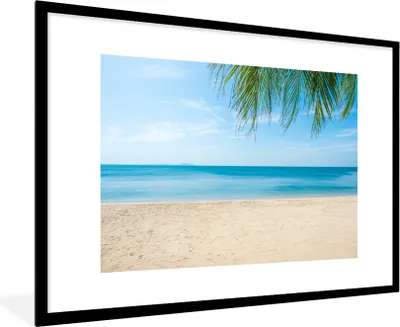 Produktbild von MuchoWow® MuchoWow® Gerahmtes Poster Strand - Tropisch - Palme 90x60 cm - Poster mit zchwarzem Bilderrahmen - Wanddekoration - Fotos