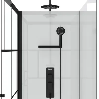 Immagine prodotto di Doccia completa MARWELL Design doccia completa Mattoni 110 x 80 x 225 cm - Set completo incl. piatto doccia e rubinetto - Doccia ad angolo con ingresso frontale - Cabina doccia con profili in alluminio di alta qualità