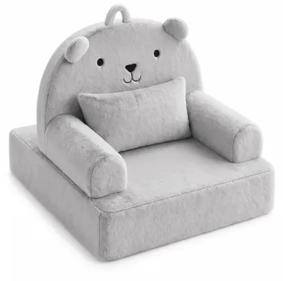Teddybär-Babystuhl mit Lendenkissen, grau, 1 Stück