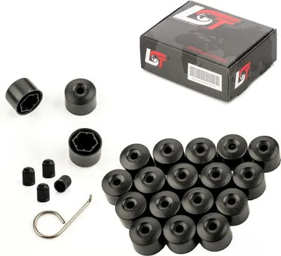 Produktbild von 20x Radschrauben Kappen Set 17 mm schwarz für CITROEN PEUGEOT DACIA RENAULT