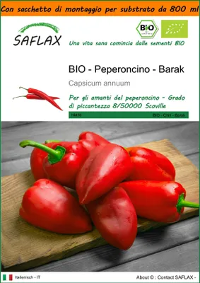 Immagine prodotto di SAFLAX Garden in the bag - BIO - Peperoncino - Barak - 15 semi - Capsicum