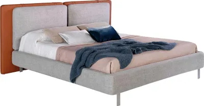 Image de Angel Cerdá Lit en  marron avec tissu gris 7123
