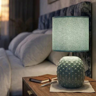 Immagine prodotto di Lampada da tavolo in Vetroceramica strutturata, 14x27 cm, color verde salvia, design Mauro Ferretti, modello Pontus