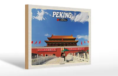 Produktbild von Holzschild Reise 30x20cm Peking China Verbotene Stadt