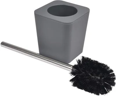 Produktbild von Sanitärpflege-WC-Bürste mit weichem Griffelement, einfarbig, Chrom-Chrome, Anthrazit, 11,5 cm