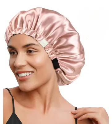 Productafbeelding van Satijnen Slaapmuts Verstelbaar - Satijnen Bonnet - Haarnetje - Roze