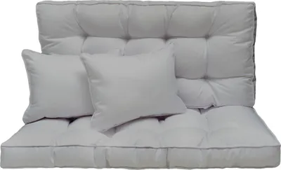 Produktbild von Hollywoodschaukel Auflage 120x50 cm, 2-Sitzer, dick gepolstert, Grau, Gartenbank, Balkon, Kissen Set [133]