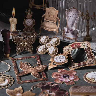 Zdjęcie produktu dla Zestaw naklejek w stylu vintage, 120 sztuk