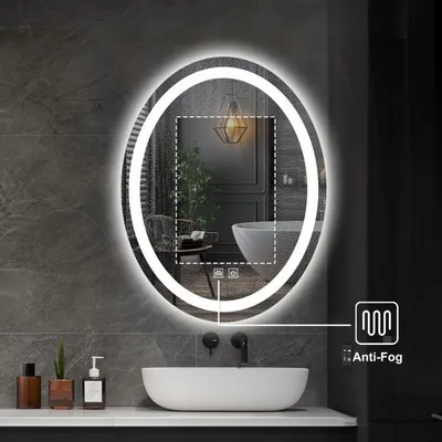 Obrázok produktu pre IREDA kúpeľňové zrkadlo s LED osvetlením, 80 x 60 cm