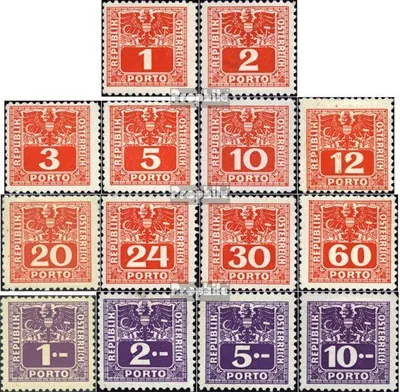 Produktbild von Briefmarken Österreich 1945 Mi P175-P188 (kompl.Ausg.) gestempelt Portomarken