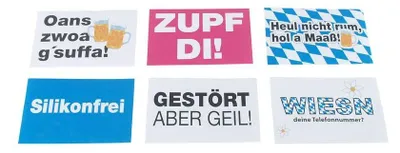 Produktbild von 15 Aufkleber, 9 x 6 cm, verschiedene Designs