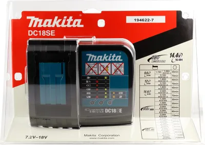 Obrázek produktu pro Makita DC18SE, Nabíječka baterií, Makita, Černá, Zelená, 30 h, 110 h, Zapalovač na doutníky