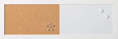 Produktbild von Magnetisches Kombinationsboard mit trocken abwischbaren und Kork-Oberflächen - 60 x 20 cm
