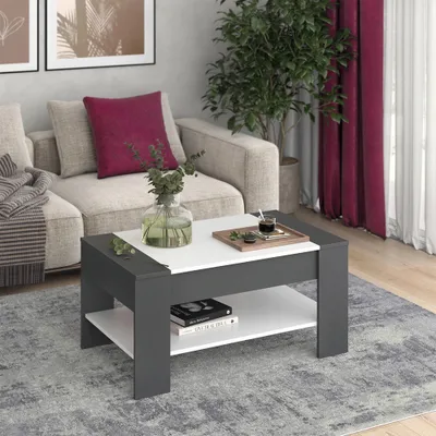 Obrázek produktu pro Konferenční stolek Vicco August Antracitová/bílá 99.6 x 58.8 cm se zásuvkou, Model 55597