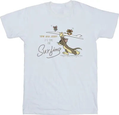 Immagine prodotto di Tom e Jerry - Maglietta "E' tempo di fare surf" per uomo BI52123 (S) (Bianco)