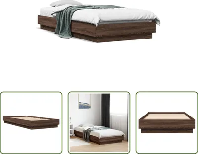 Produktbild von The Living Store Bettgestell Braun Eichen-Optik 100x200 cm Holzwerkstoff