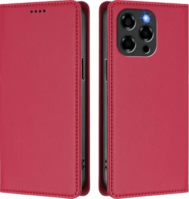 Immagine prodotto di Custodia in pelle per Doogee Note 58 / Note 58 Pro, custodia magnetica in Finto cuoio con supporto Rosso