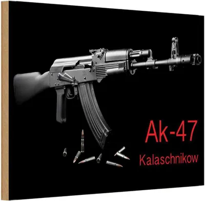 Produktbild von vianmo Holzschild 12x18 cm Gewehr AK-47 Kalaschnikow