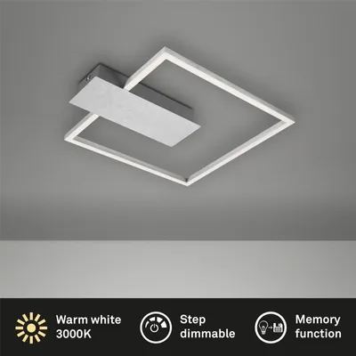 Produktbild von Briloner NICO dekorative LED Deckenleuchte dimmbar eckig 12W Alu Warmweiss
