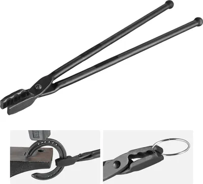 Obrázek produktu pro VEVOR Kovací kleště, 458 x 38 x 19,0 mm Kleště s vlčími čelistmi 96 ± 5° maximální úhel čelistí, Kleště s vlčími čelistmi z uhlíkové oceli, max. tloušťka čelistí 8 mm, Kovací kleště s prodlouženou rukojetí, Kleště s vlčími čelistmi s prodlouženou rukojetí. Tloušťka čelistí, kovací kleště s prodlouženou rukojetí