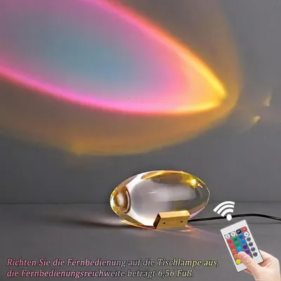 Produktbild von 16-Farben-Kristalllampe, kleine LED-Tischlampe, Nachtlicht, mit Fernbedienung, fünf Helligkeiten, geeignet für Schlafzimmer-Wohnzimmer-Partydekoration
