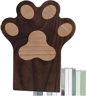 Productafbeelding van Kattenpootboekensteunen van hout voor boekenrek en decoratie