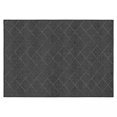 Produktbild von Outdoor-Teppich aus Polypropylen 120 x 170 cm schwarz - Oviala Dioma