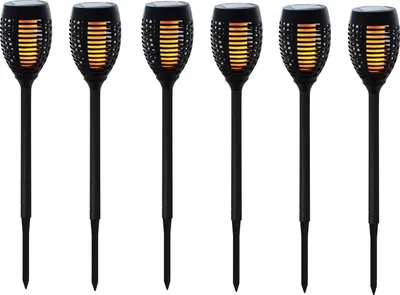 Produktbild von 6 x 51 LED Solar Gartenfackel Gartenleuchte Solarfackel Fackel Garten Solarleuchte