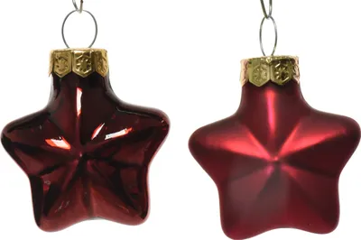 Produktbild von Christbaumschmuck Sterne 4cm Glas 12 Stück - Ochsenblut