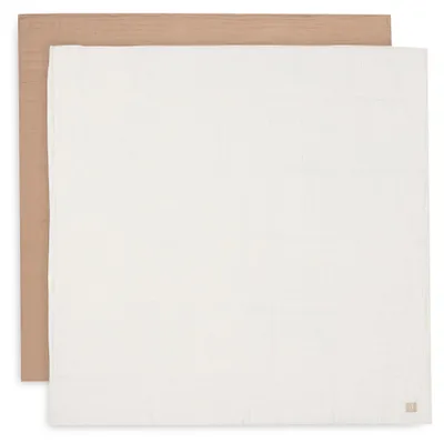 Immagine prodotto di Jollein Panno idrofilo - Grande - 2 pezzi - 115 x 115 cm - Biscotto/avorio | Panno idrofilo grande