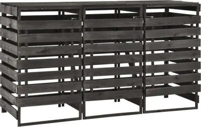 Produktbild von vidaXL Box na 3 koše 210x75x121 cm z masívneho borovicového dreva