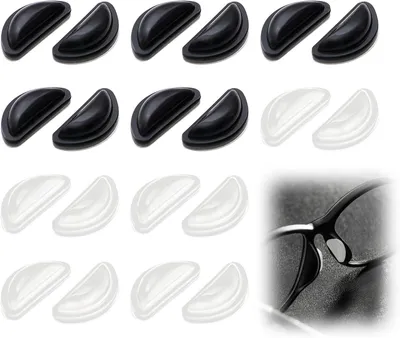 Imagen del producto de Almohadillas de silicona para gafas, 10 pares, antideslizantes, para gafas y gafas de sol