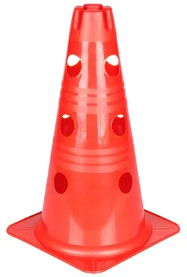 Imagen del producto de Cono de tráfico con agujeros, color rojo, 30 cm