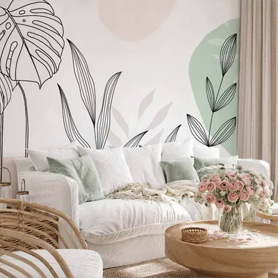 Produktbild von Vlies Fototapete - Leaves in Pastels 250x175 cm Blätter a-A-10495-a-a