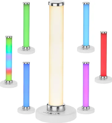 Produktbild von LED Akku Tischlampe Tischleuchte Gaming Ambiente mit Farbwechselfunktion RGB & Warmweiß Weiß
