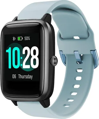 Produktbild von Silikon-Smartwatch-Armband – Passend für ID205L Silikonarmband – Hellblau – Strap-it Uhrenarmband / Armband