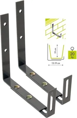 Immagine prodotto di Gancio da parete, regolabile, portata 20 kg, versatile, nero, metallo