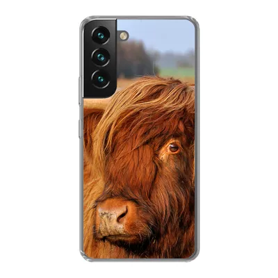 Produktbild von MuchoWow® Handyhülle Schutzhülle Hülle für Samsung Galaxy S22 Schottischer Highlander - Gras - Baum Silikon Softcase Handy Hülle - Mobiltelefonhülle